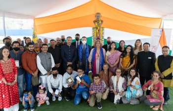 Glimpses of the celebrations of the 153rd Birth Anniversary of Mahatma Gandhi. Ambassador Abhishek Singh and Foreign Minister of Venezuela H.E. Carlos Faria offered flowers and addressed the gathering at the Gandhi Square in Caricuao